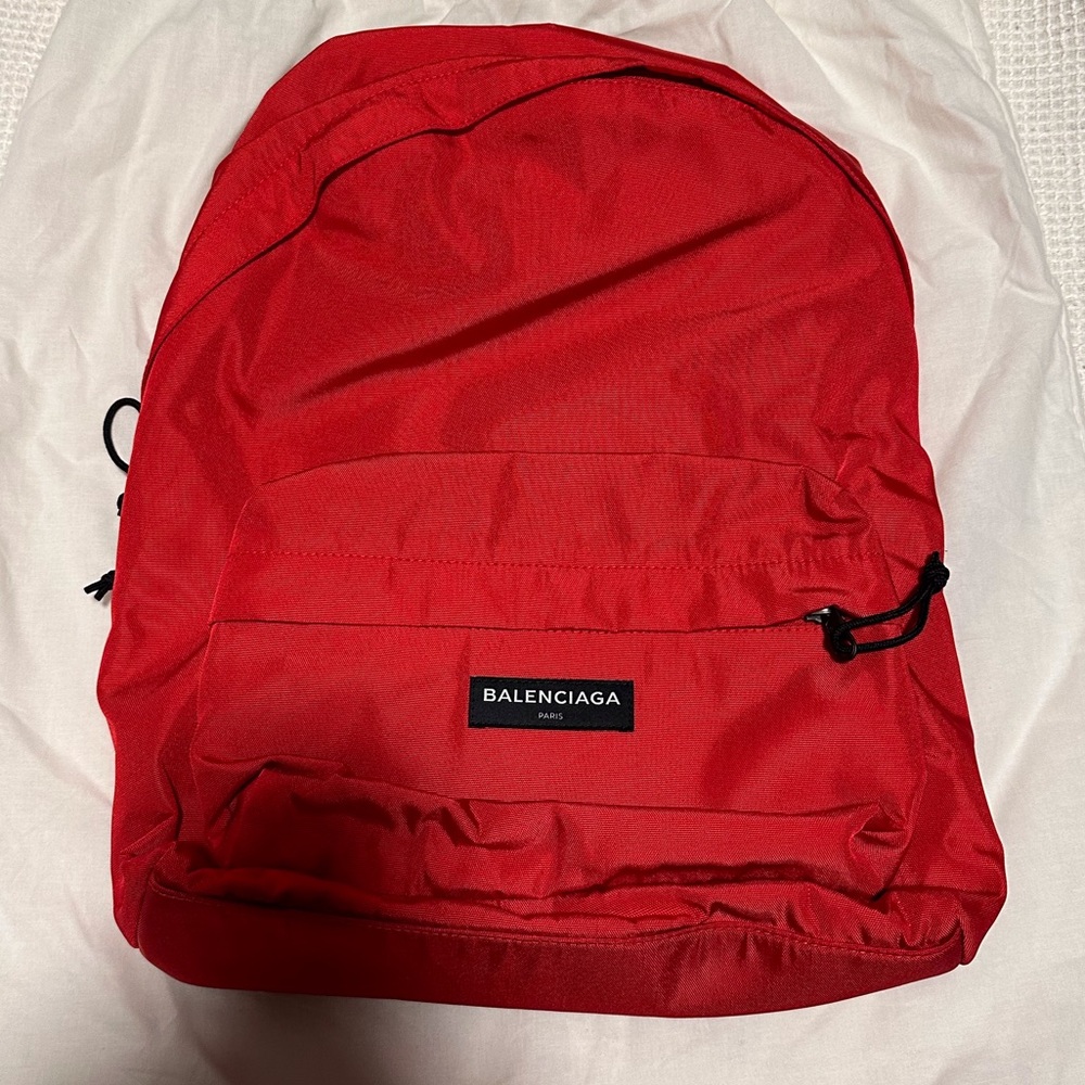 Balenciaga red explorer backpack